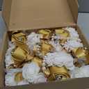 12Pcs/lot Women Bride Bridal Bridesmaid Wrist Corsage Silk Rose Pearls Girls Wedding Hand Flowers Party Decoration (Gold 2)
