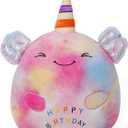 24 lnch Happy Birthday Axolotl Stuffed Animal Birthday Plush Toy Plushies Pillow Soft Plushie Doll Gifts for Girls Boys Christmas Decoration