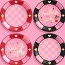 xo, Fetti Feeling Lucky Paper Plates - 24 pcs | Casino Bachelorette Decoration, Vegas Birthday Party Tablescape, Poker Night Bach Decor