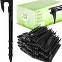 Briwooody 100 Pcs 8 Inch Irrigation Hose Hold-Down Anchor Stakes for 1/2 Inch 1/4 Inch 5/32 Inch Drip Tubing Plastic Ground Garden Hose Support Stakes for Drip System, Irrigation Line
