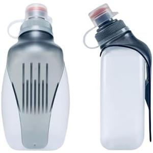HECHZSO Water Bottle for Running No Bounce Water Bottle with Clip and Cover Cap,BPA-Free Plastic, 8.8oz (250ml) for Running/Marathon/Walking/Hiking/Cycling/Trail/Skiing (2 Pack)