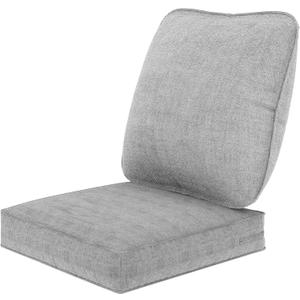 Outdoor Deep Seat Cushions 24 x 24 Inch Waterproof & Fade Resistant Replacement Patio Chair Cushions with Removable Cover (Light Grey) (1 PC)