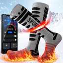 Heated Socks for Men Women - APP Control Instant Heating 5V 5000mAh USB-C Rechargeable Electric Socks, Machine Wash & 8H Long Battery Life, Cold Weather Sock Warmers for Hunting Ski Cycling Camping, One Size Fits Most