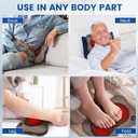 Joyset Shiatsu Neck and Back Massager with Heat Massage Pillow for Shoulder,Legs,Foot,Body Muscle Pain Relief Lower Back Massager with Cloth Cover Easy to Clean Suitable for Home Gift