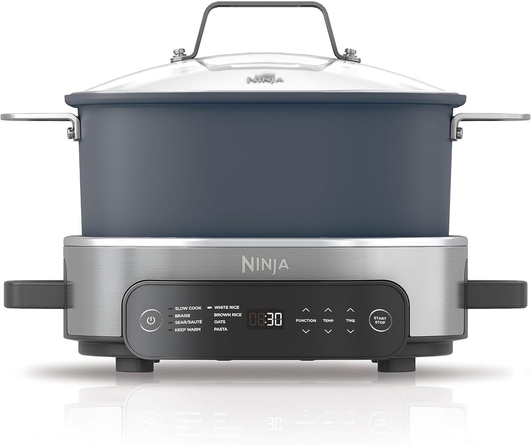 Ninja MC1101 Foodi Everyday Possible Cooker Pro, 8-in-1 Versatility, One-Pot Faster Cooking Replaces 10 Tools, Family-Sized Capacity with Adjustable Temp Control, 6.5 quarts, Midnight Blue