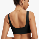 No Brand Square Neck Sports Bra for Women Wirefree Non Padded Yoga Tank Workout Crop Tops S