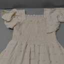Arshiner Toddler Girls Beige Dress Ruffle Sleeveless High-Low Hem Smocked Dresses Summer Beach Butterfly Sundress 5t 12-13 Y