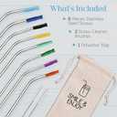3 x 8-Pack Reusable Stainless Steel Straws with Colored & Black Silicone Tips, Straw Cleaner Brush and Polyester Travel Bag, Reusable Drinking Straws for Tumblers & Mason Jars