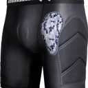 COOLOMG Adult Men Baseball Sliding Shorts with Cup Pocket Protective Padded Sliders Compression Cup Underwear for Football Lacrosse, Medium