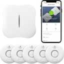 WiFi Water Leak Detectors 5 Pack, 120dB Adjustable Loud Water Leak Sensor, Wireless Wi-Fi Water Leak & Drip Alarm, App Alerts, 5 Water Alarm Sensors & 1 Hub for Home Kitchen, Bathroom, Sink, Laundry