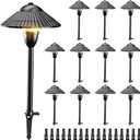 ZUCKEO Low Voltage Landscape Lights 5W Aluminum Pathway Lights,12V-24V Outdoor Landscape Lighting, 3000K Wired Path Light for Yard Garden Walkway, IP66 Waterproof, 12Pack with Connector