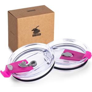 30 oz Tumbler Lids, Fits for 30Oz YETI Rambler, Ozark Trail and More, Koodee 2 Pack Spill-proof Lids,Covers for 30 Ounce Tumbler,Cup (Magenta)