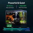 VIVOSUN 1050 GPH 100W Submersible Water Pump, Quiet Fountain Pump With 13.1 ft Head Lift, 6.6 ft Power Cord, 3 Nozzles, Tubing, & 2 Clamps, For Fish Tank, Pond, Aquarium, Hydroponics