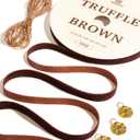 Vitalizart Brown Velvet Ribbon Set 3/8" Continuous Fabric Trim Thin Ribbon 15Yd for Gift Wrapping, Tree Ornaments, Vintage Christmas Paper, Crafts, Bows, Holiday Decor with Gift Twine (Refined Truffle Brown)