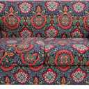 hyha Couch Cover, Loveseat Covers, Floral Pattern, Stretch, Printed, 3 Pieces, Sofa Slipcovers, for 2 Separate Cushion Couch Sofa, Washable Furniture Protector for Dogs(Loveseat, Mandala Floral) (Medium, Red&blue)