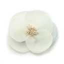 Elegant Silk Cloth Beautiful Flower Hair Claw Clip Hair Pin for Women (A93)(White)
