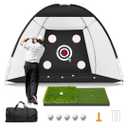 Golf Net ,10x7FT with Golf Practice Mat, Hitting Aid Nets for Backyard Driving Chipping Training Swing with Target Outdoor or Indoor–Gifts for Men/Dad/Him