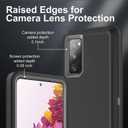 YKHJKLEC for Samsung Galaxy S20 FE 5G Case, [NOT FIT Galaxy S20] with 2Pcs [Nano Explosion-Proof Film & Camera Lens Protector] Military Grade 3 in 1 Heavy Duty Case for Galaxy S20 FE (Black/Grey)