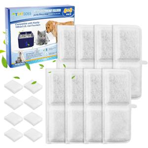 8+8 PACK Filters Compatible with Kastty Replacement Filters 108oz/3.2L, Compatible with Kastty Battery Operated Cat Water Fountain Filter & Pump Filter