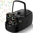 Bubble Machine - 18000+ Bubbles Per Minute, 2 Speed Settings, Battery/USB Powered Outdoor Bubble Blower for Toddlers, Birthday Parties, Weddings (Black)