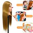 26"-28" Light Auburn Hair Mannequin Head Practicing Braiding, Cosmetology Mannequin Head with Hair for Styling, Training Doll Head for Group Practice Braids Skills and Have Fun