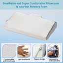 Ergonomic Contour Pillow with Soft Memory Foam for Side, Back & Stomach Sleepers, Normal Size