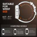 Leather Band Compatible with Apple Watch Ultra 3/Ultra 2 Band 49mm 46mm 45mm 44mm, Mens Rugged Stainless Steel Seamless Clasp Genuine Leather Replacement Strap for iWatch Ultra 3 2 1, Series 11 10 9 8 7 6 5 4 3, SE 3 2 1