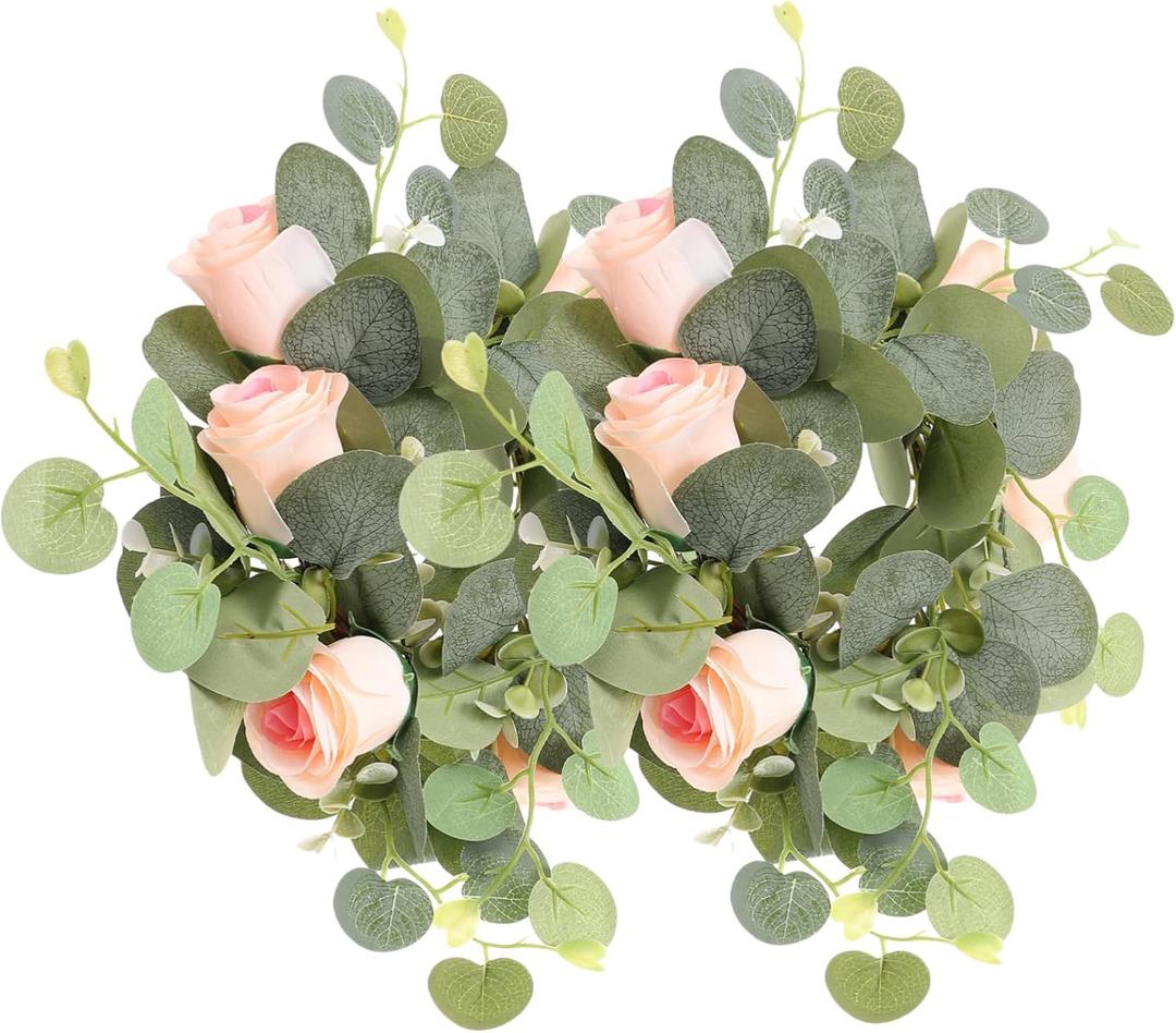 Floral Candle Wreath Ring Leaf Candle Rings Wedding Decor Christmas Decor Home