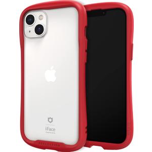 iFace Reflection Designed for iPhone 14 Plus Case (6.7")  Cute Shockproof Hybrid [9H Tempered Glass + Bumper] Wireless Charging Compatible Clear Protective Cover for Girls, Women - Red
