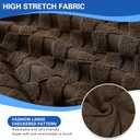MAXIJIN Latest Recliner Slipcovers for Living Room 4 Pieces Stretch Jacquard Recliner Chair Cover Soft Fitted Recliner Protector with Elastic Bottom for Kids, Pets (Recliner, Dark Coffee)