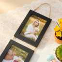 Black 4x6 Collage Picture Frames Set Of 2, Vertical Hanging Wall Decor with 4 Openings Each for 4 By 6 Inch Photos
