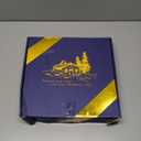 13" Oak Bathroom Vanity Tray Turntable for Perfume Candle, Round Wooden Decorative Tray for Kitchen Sink Countertop Organizer, Bathroom Counter Organizer for Skincare Makeup, Farmhouse Black Gold