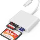 USB C SD Card Reader for iPhone 15/Mac/iPad, 3-Slot USB Type C to CF/SD/TF Card Adapter Supports Compact Flash/Micro SD Card Compatible with MacBook Pro/Air iMac M1 M2 Android Galaxy S22 S23