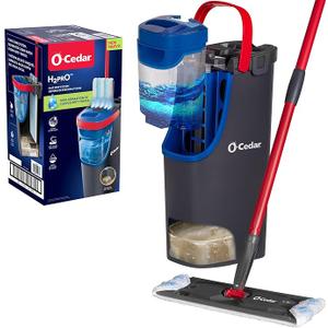 OCedar H2prO Flat Mop System | Quick Cleaning Tool | Clean with Clean Water | Machine Washable Reusable Microfiber Mop Pad | Safe on Wood Floors, Vinyl, Tile, Baseboards, Walls