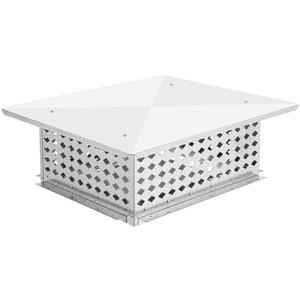 MERXENG 13" x 17" Chimney Cap, 304 Stainless Steel Fireplace Chimney Cover Flue Caps, with Adjustable Metal Strips, Screws & Gloves