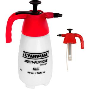 Chapin 1002 48-Oz Made in USA Heavy-Duty Multi-Purpose Sprayer, for Spraying Plants, Flowers, Weeds and Cleaning, Red/White