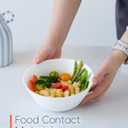 30 OZ Max Cereal Soup Bowl Set of 6, Opal Glass 7.2 inch White Ribbed Bowls for Ramen, Noodle, Salad, Fruit, Dishwasher and Microwave Safe