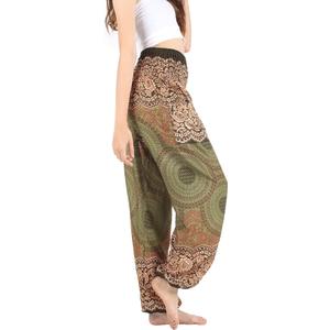 Boho Pants 2-Pocket Flowy Harem Pants Women for Yoga Travel Hippie Clothes L