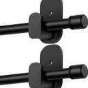 Curtain Rods No Drilling 2 Pack 32 to 58 Inch, HOTOZON 5/8 Inches No Drill Curtain Rods for Windows 40 to 54 Inches(3.2-4.5 ft), Renter Friendly Drapery Rod for Lightweight Curtains, Black