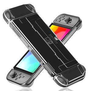 Dockable Clear Case for Nintendo Switch OLED 2021, FANPL Protective Case Cover for Switch OLED and Joy Con Controller Strong and Durable, Not Easy to Fall Off (Clear)