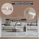 100-109.41" Extra Wide Baby Gate Pressure Mounted 30" Tall White