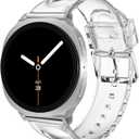 iiteeology Clear Band Compatible with Samsung Galaxy Watch 8 Band 40/44/46mm, Transparent Soft Silicone Bands for Galaxy Watch 8 Classic 2025 Women