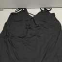 AUHEGN Nightgown for Women Loose Sleepwear V Neck Pajama Dress Soft Nightshirt Sleeveless Nightdress Chemise Black Medium