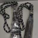 Fenghuangwu 2Pcs Curtain Tiebacks Tassel Tie-Backs, Elegant Curtain Tie Backs Holdbacks for Decor-Black (style-1)