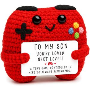 Crochet Game Controller Son Graduation Gifts from Mom Dad, Mothers Day Birthday Fathers Day Graduation Gifts for Son, Cute Handmade Crochet Game Controller Decor, Boy Room Decor for Bonus Son