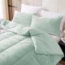 YIYEA Faux Fur Pillow Cases Queen Size Set of 2, Luxury Ultra Soft Fuzzy Pillowcases, Fluffy Plush Velvet Pillow Covers with Zipper, Cozy Warmth and No Shedding, 20 x 30, Aqua