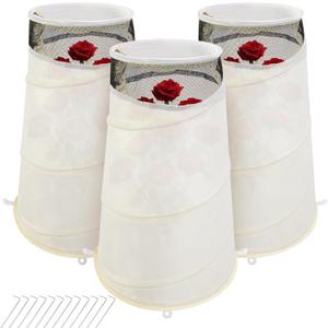 3 Pcs Pop Up Rose Cones for Winter Protection, 20" x 13" x 9" Winter Rose Collars Protective Cover, Freeze Protection Roses Bush Cover for Protecting Against Frost Wind and Animals Eating