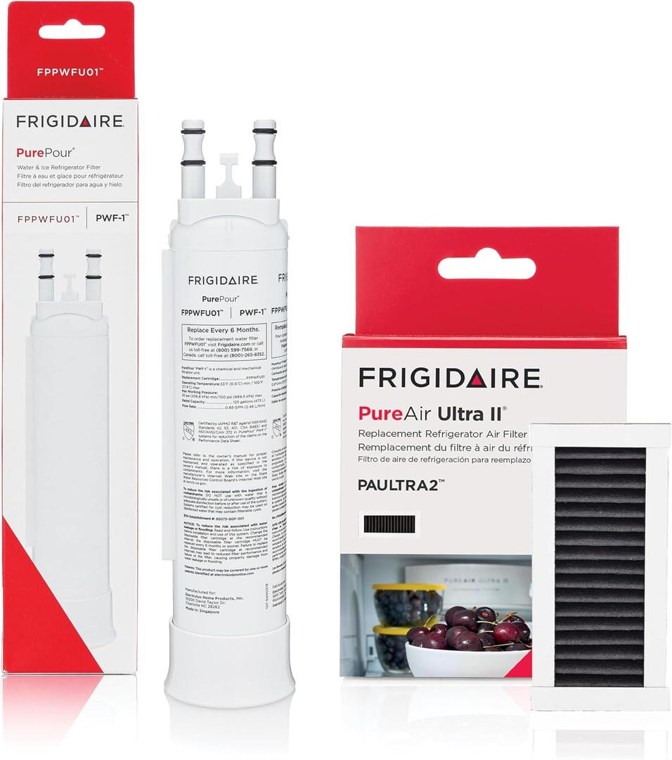 Frigidaire PurePour PWF-1 (FPPWFU01) & PureAir Ultra II (PAULTRA2) Water & Air Filter Combo Kit