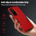 for Samsung Galaxy S24 FE Case Dual Layer Protective S24 FE Phone Case Heavy Duty Protection [Anti-Scratch] [Anti-Fingerprint] Non-Slip Shockproof Case for Samsung Galaxy S24 FE, Red