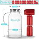 Bivvclaz 1 Gallon Glass Pitcher with Lid and Handle, Water Pitcher for Fridge, Glass Carafe for Hot/Cold Water, Large Iced Tea Jug for Coffee, Juice and Homemade Beverage
